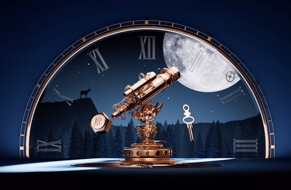 Visuel d'un moodboard sur l'astronomie chez Audemars Piguet.