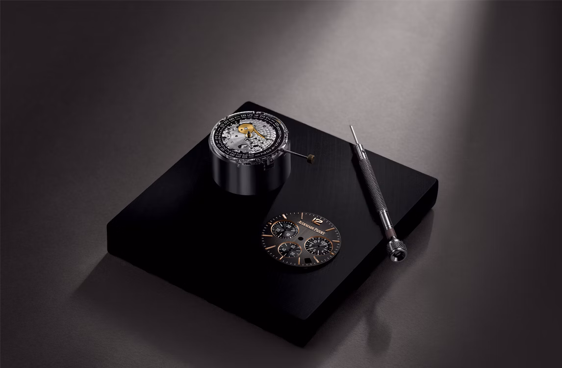 Savoir faire shoot of Code 11.59 by Audemars Piguet Selfwinding Chronograph watches.