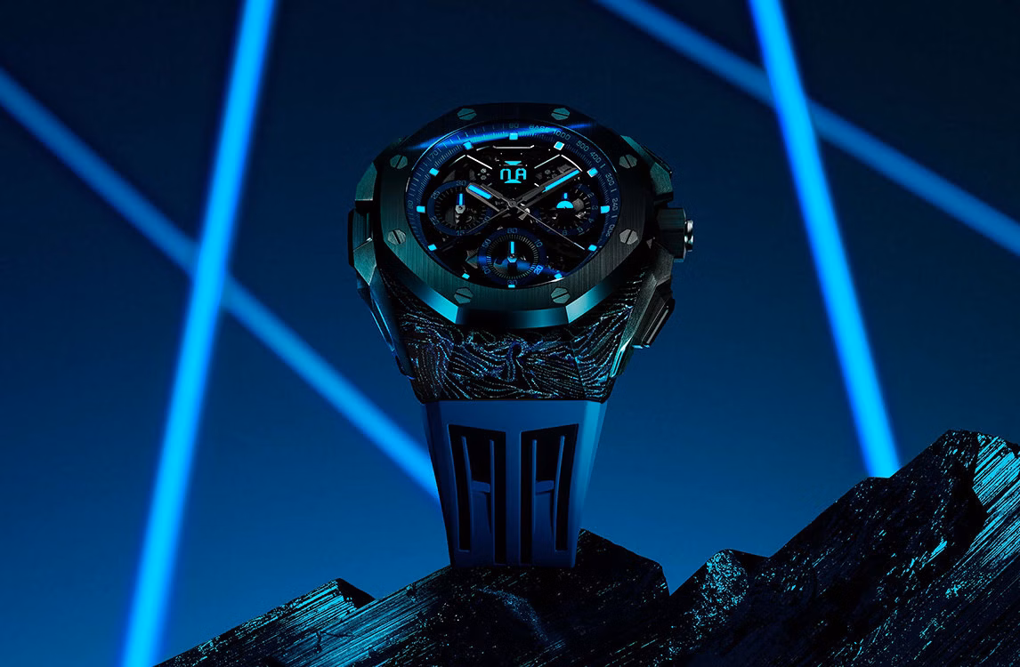 Close up of a Royal Oak Concept watch.