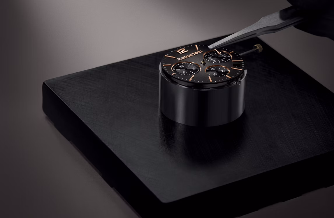 Savoir faire shoot of Code 11.59 by Audemars Piguet Selfwinding Chronograph watches.