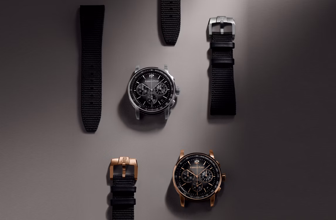 Savoir faire shoot of Code 11.59 by Audemars Piguet Selfwinding Chronograph watches.