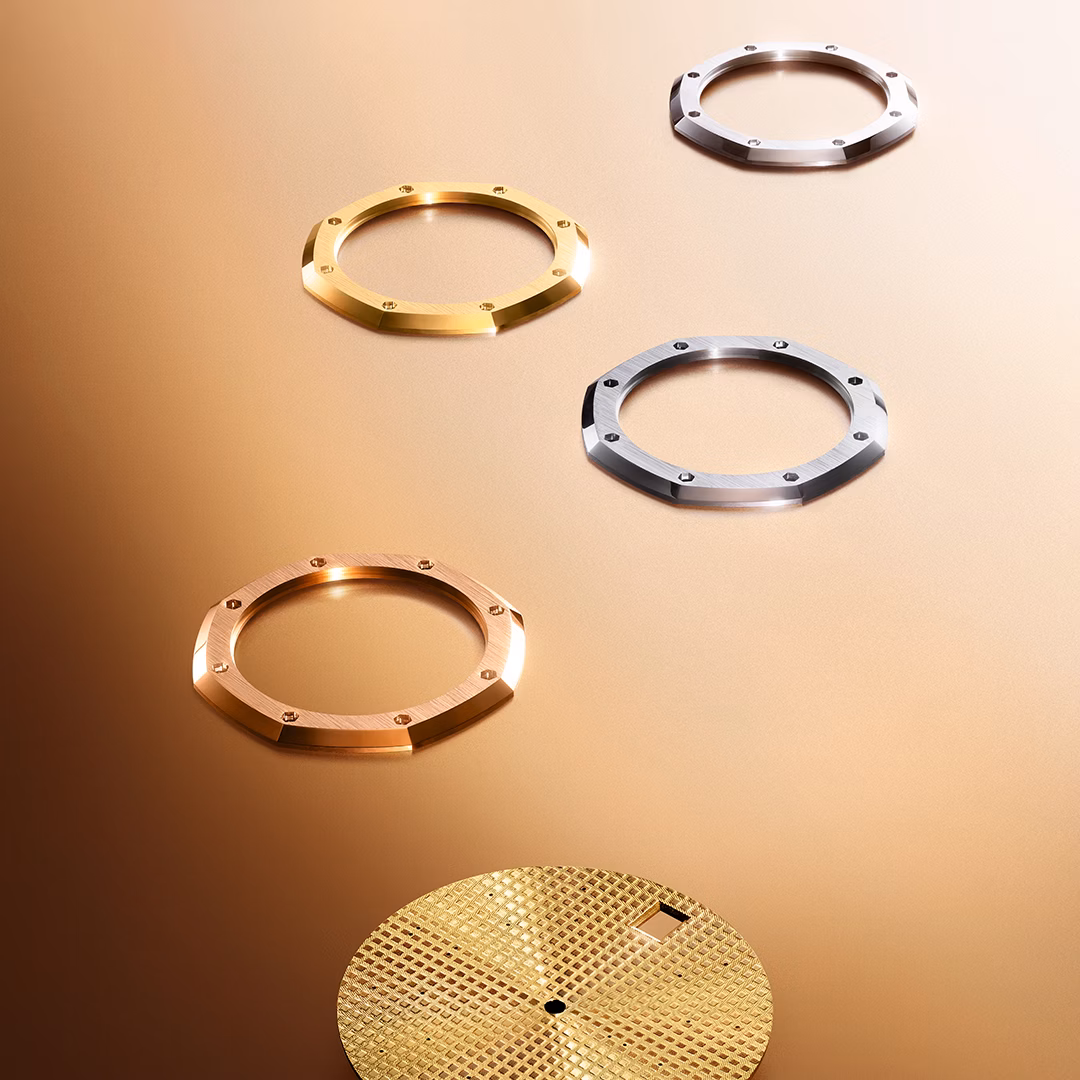 "Seek Beyond" Audemars Piguet campaign: Components of the Code 11.59 by Audemars Piguet Starwheel watch.