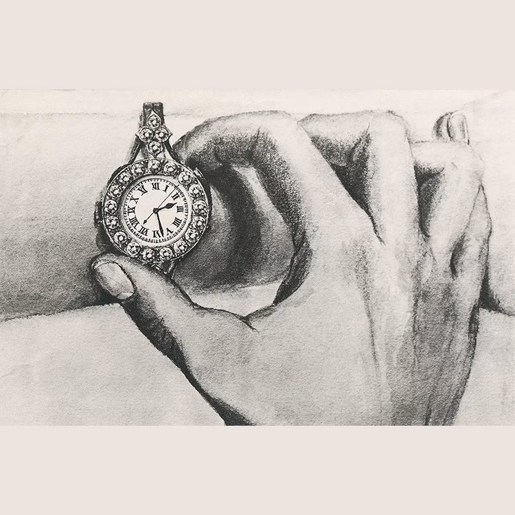 ~1914. Entwurf für eine Damenuhr mit doppelter Komplikation