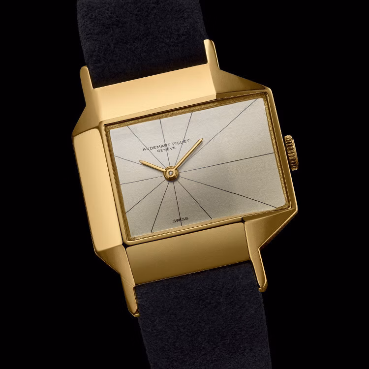 1961. Rechteckige asymmetrische Armbanduhr