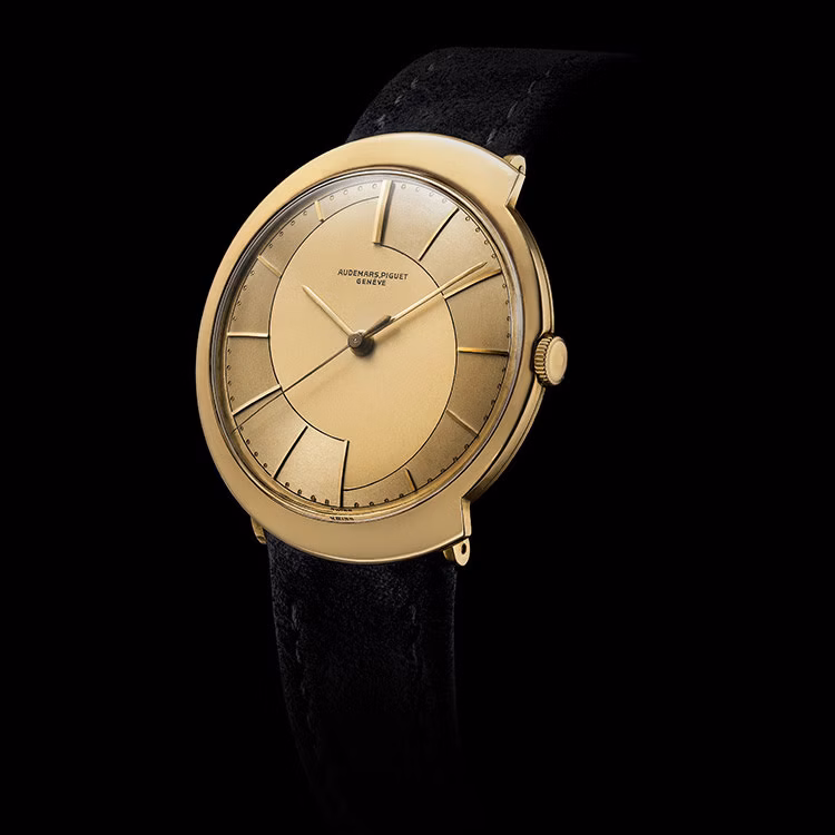 1962. Asymmetrische Armbanduhr mit geschwungenem Design