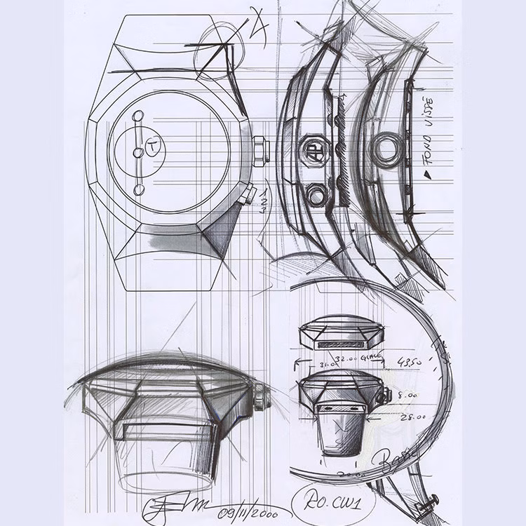 2000. Skizzen für die Royal Oak Concept von Claude Emmenegger