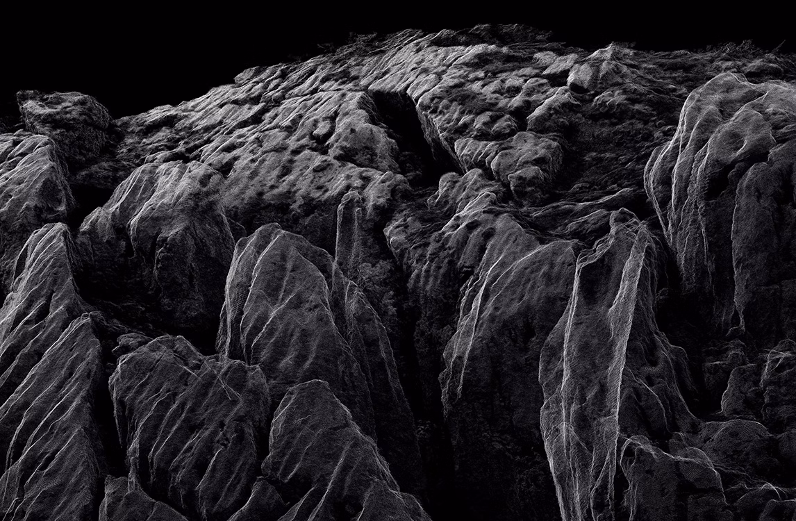 Uno sguardo a un’opera d’arte astratta di Dan Holdsworth costituita da un’illustrazione topografica