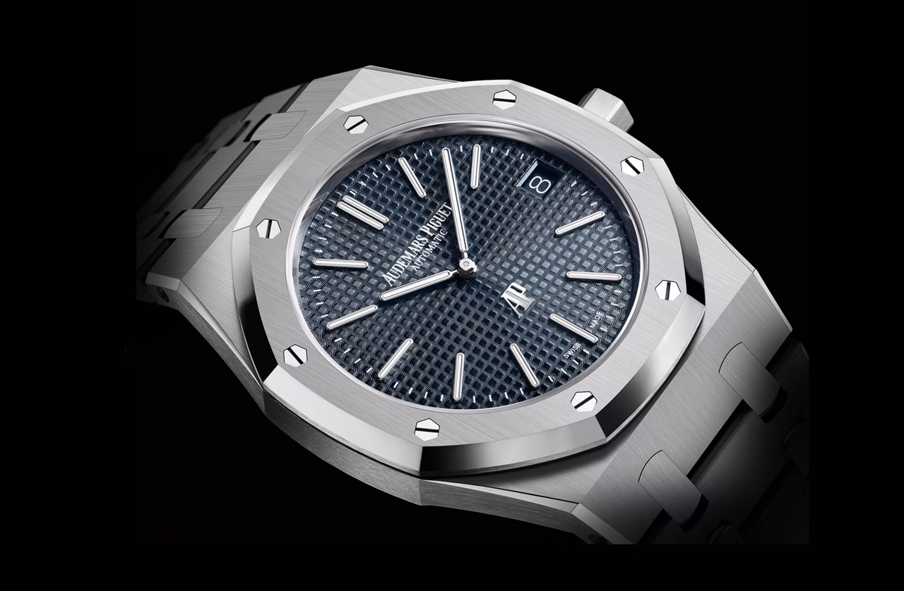 Close up of a Royal Oak watch.