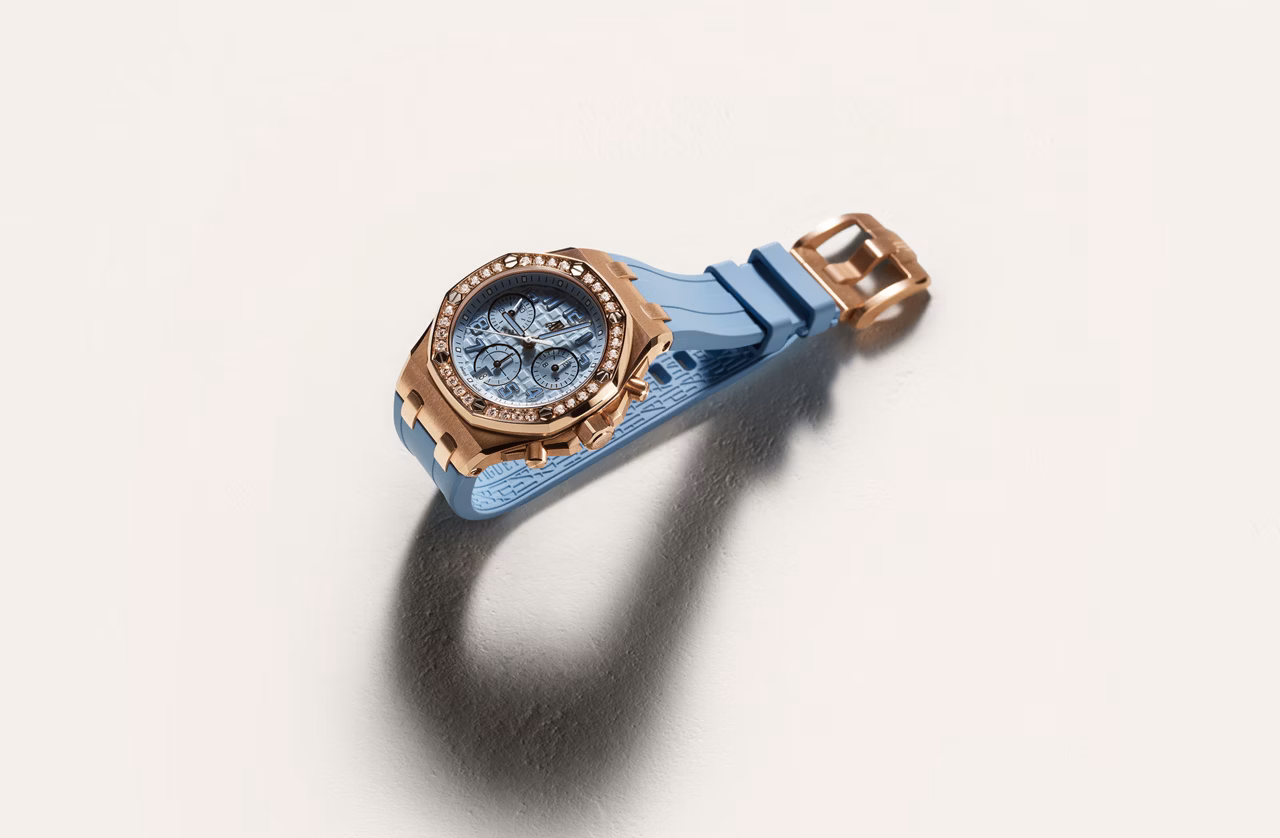 Close up of a Royal Oak Offshore watch.