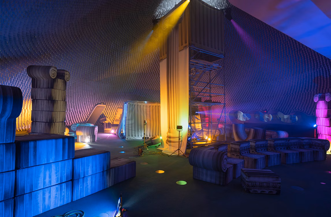 A glimpse of Andreas Angelidakis's project at Espace Niemeyer