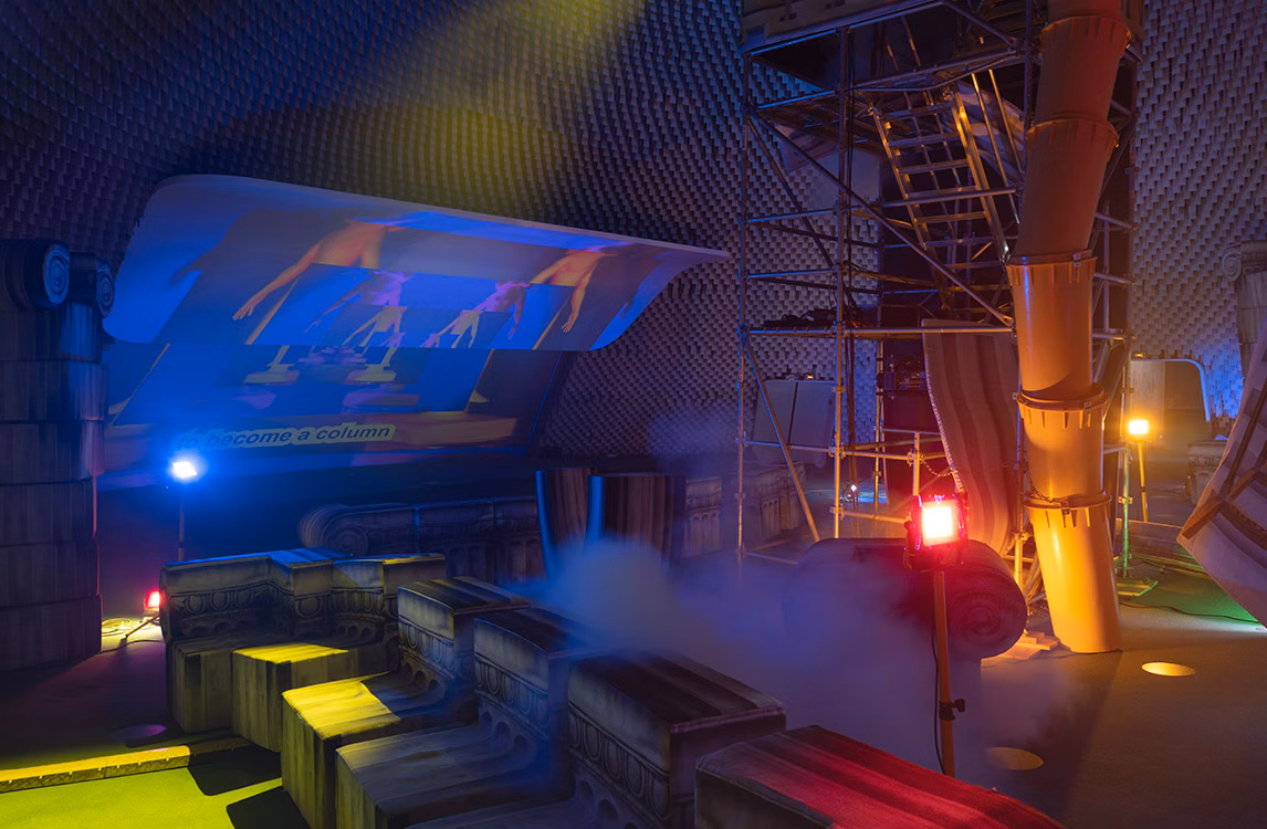 A glimpse of Andreas Angelidakis's project at Espace Niemeyer