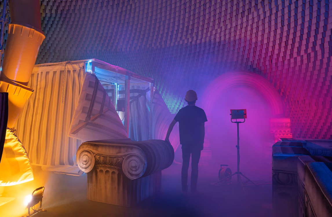 A glimpse of Andreas Angelidakis's project at Espace Niemeyer