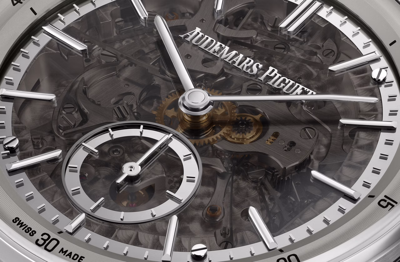 Vista de cerca de una esfera del Code 11.59 by Audemars Piguet.