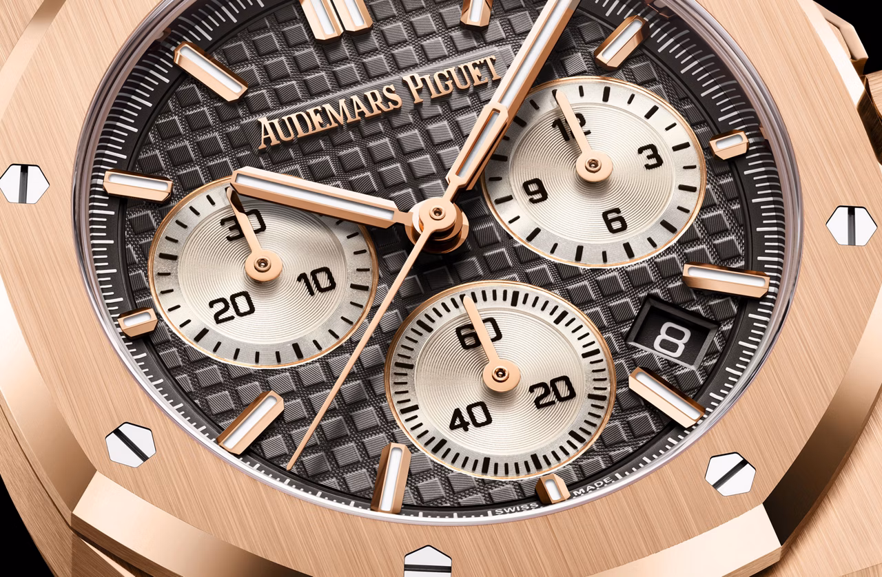 Close up of a Royal Oak dial.