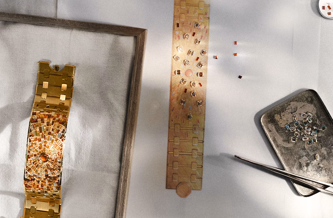 Photo savoir-faire du bracelet Audemars Piguet Sunburst.