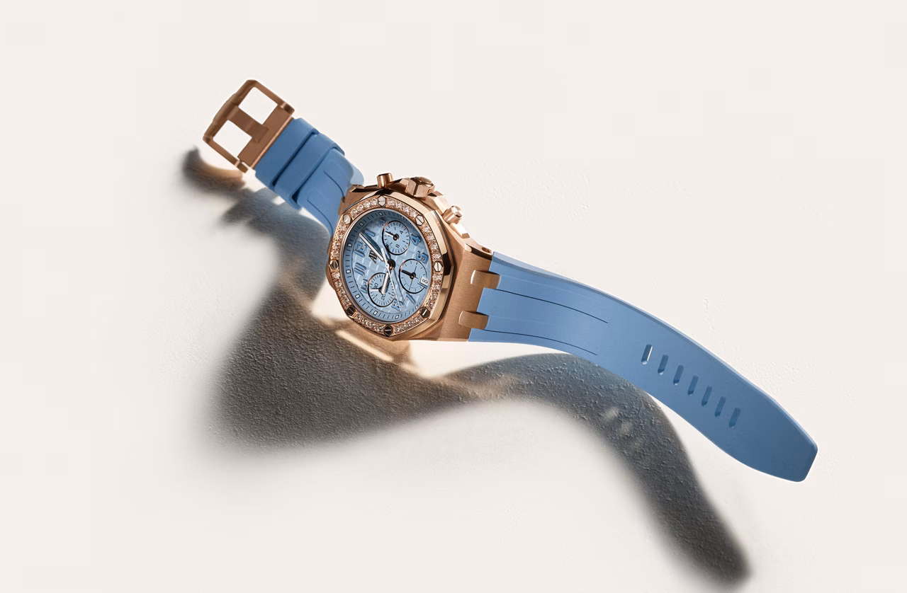 Close up of a Royal Oak Offshore watch.