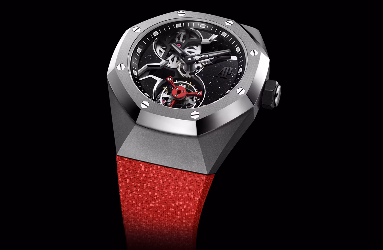 Vista de cerca de un reloj Royal Oak Concept