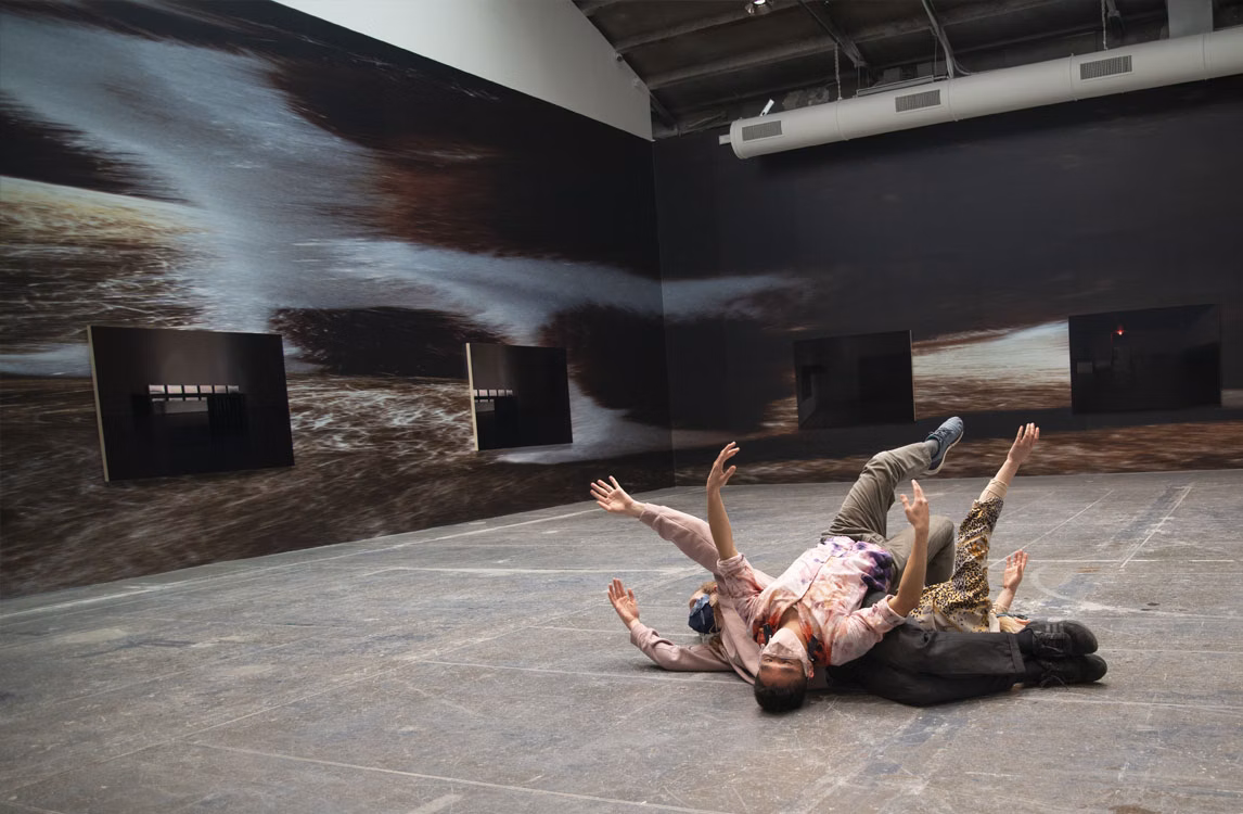 Veduta della performance dell'opera d'arte di Alexandra Pirici "Encyclopedia of Relations" alla 59esima Esposizione Internazionale d’Arte, La Biennale di Venezia