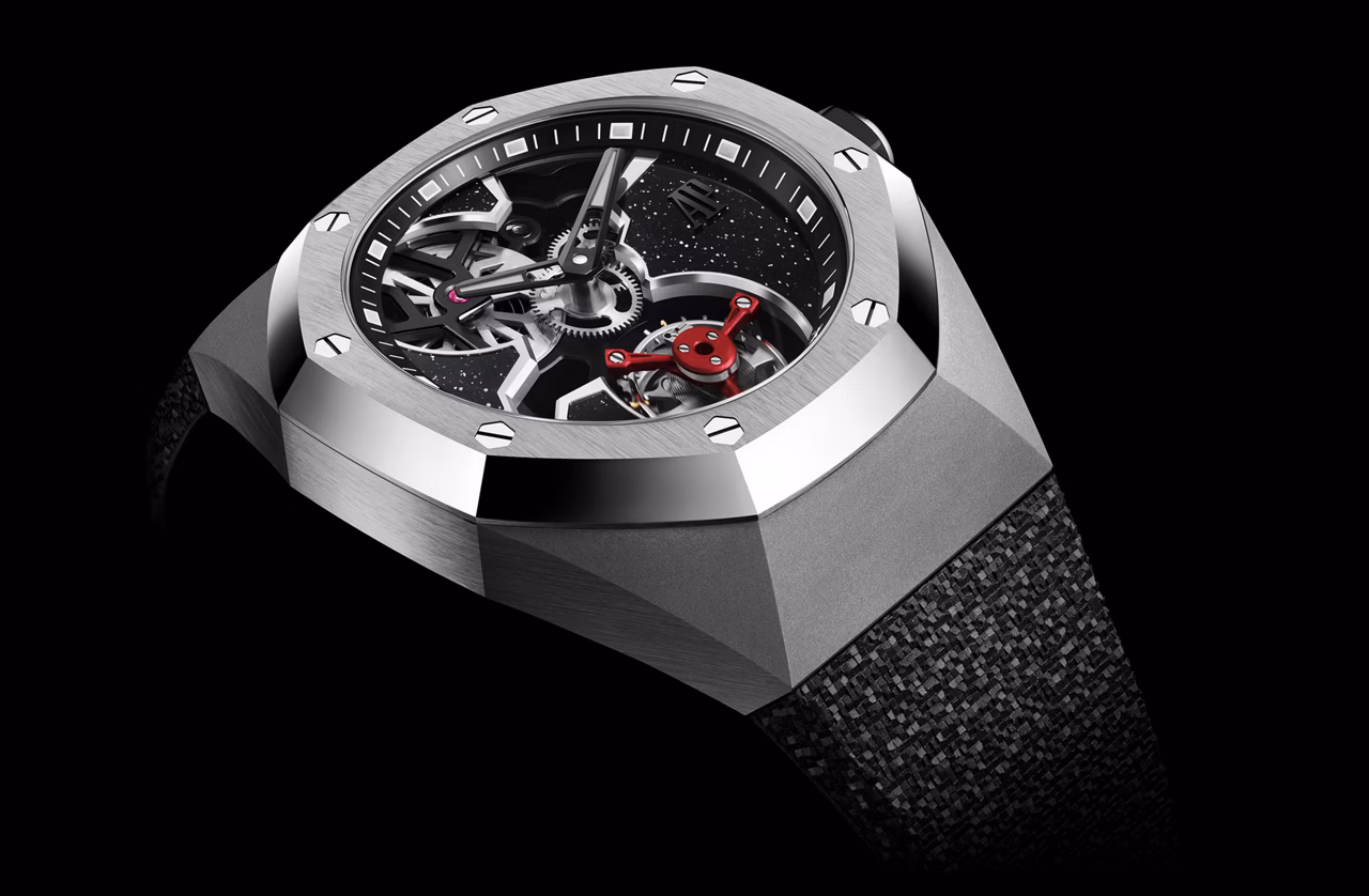 Vista de cerca de un reloj Royal Oak Concept