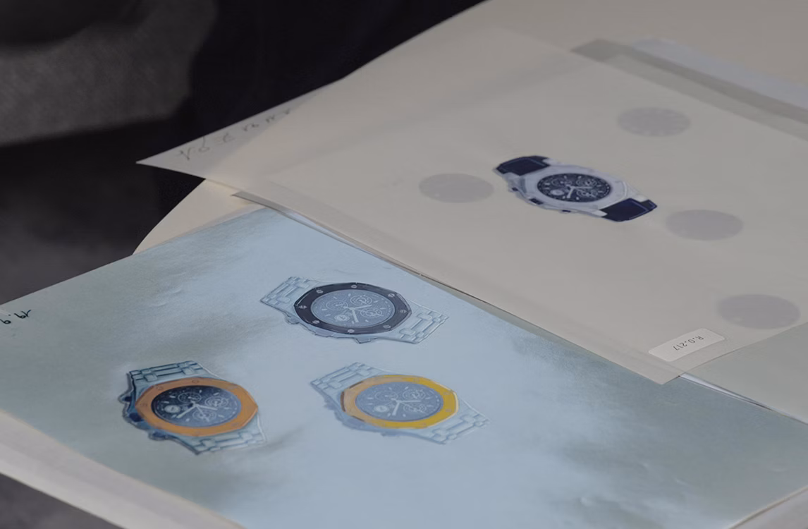 Savoir faire shoot of a Royal Oak watch.