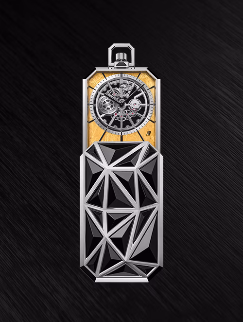 Close-up of an Établisseurs watch.