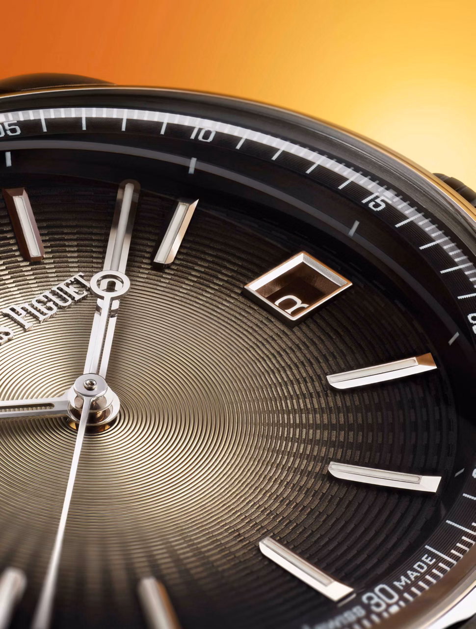 Primo piano del quadrante di un Code 11.59 by Audemars Piguet.