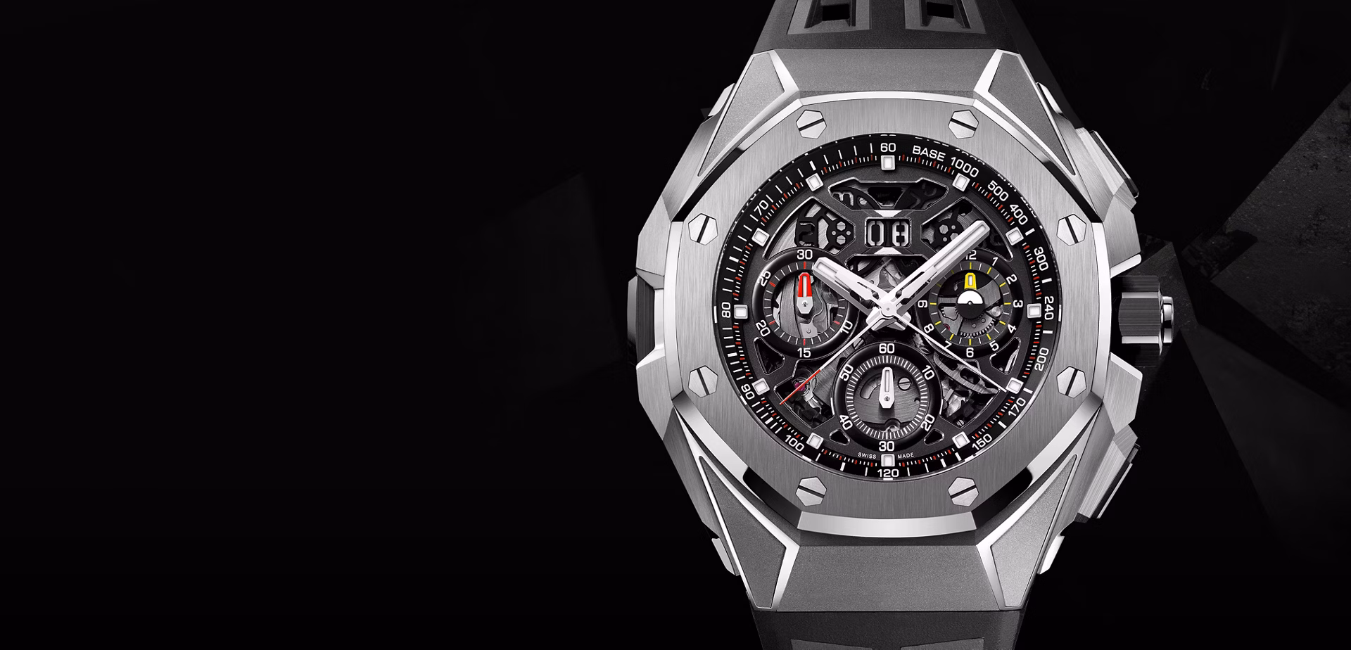 Close up of a Royal Oak Concept watch.