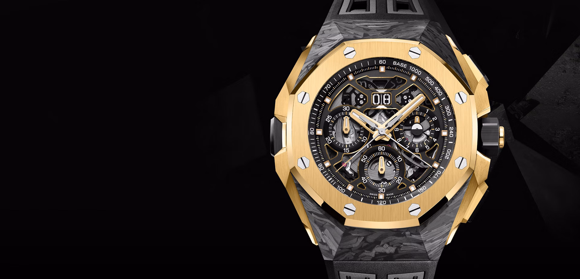 Close up of a Royal Oak Concept watch.