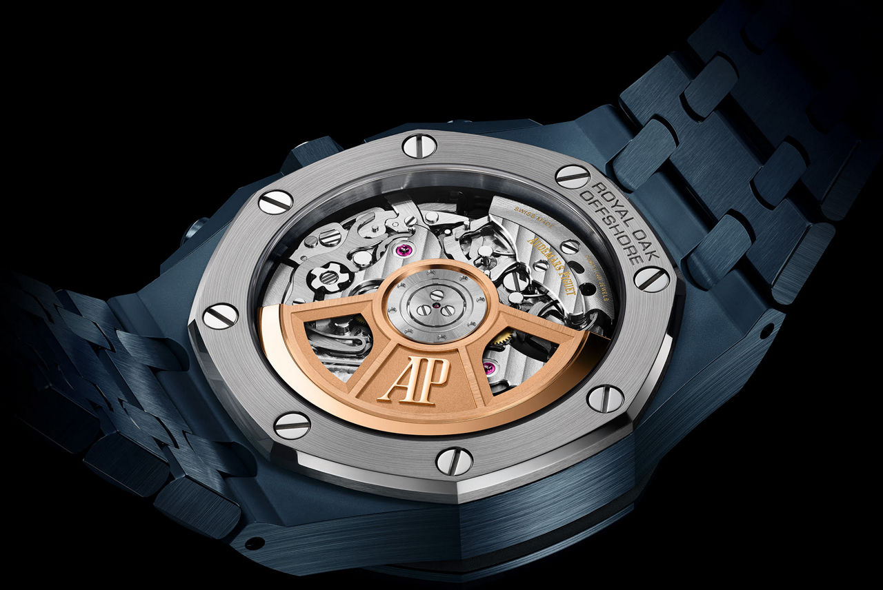 Primo piano di un fondello Royal Oak Offshore