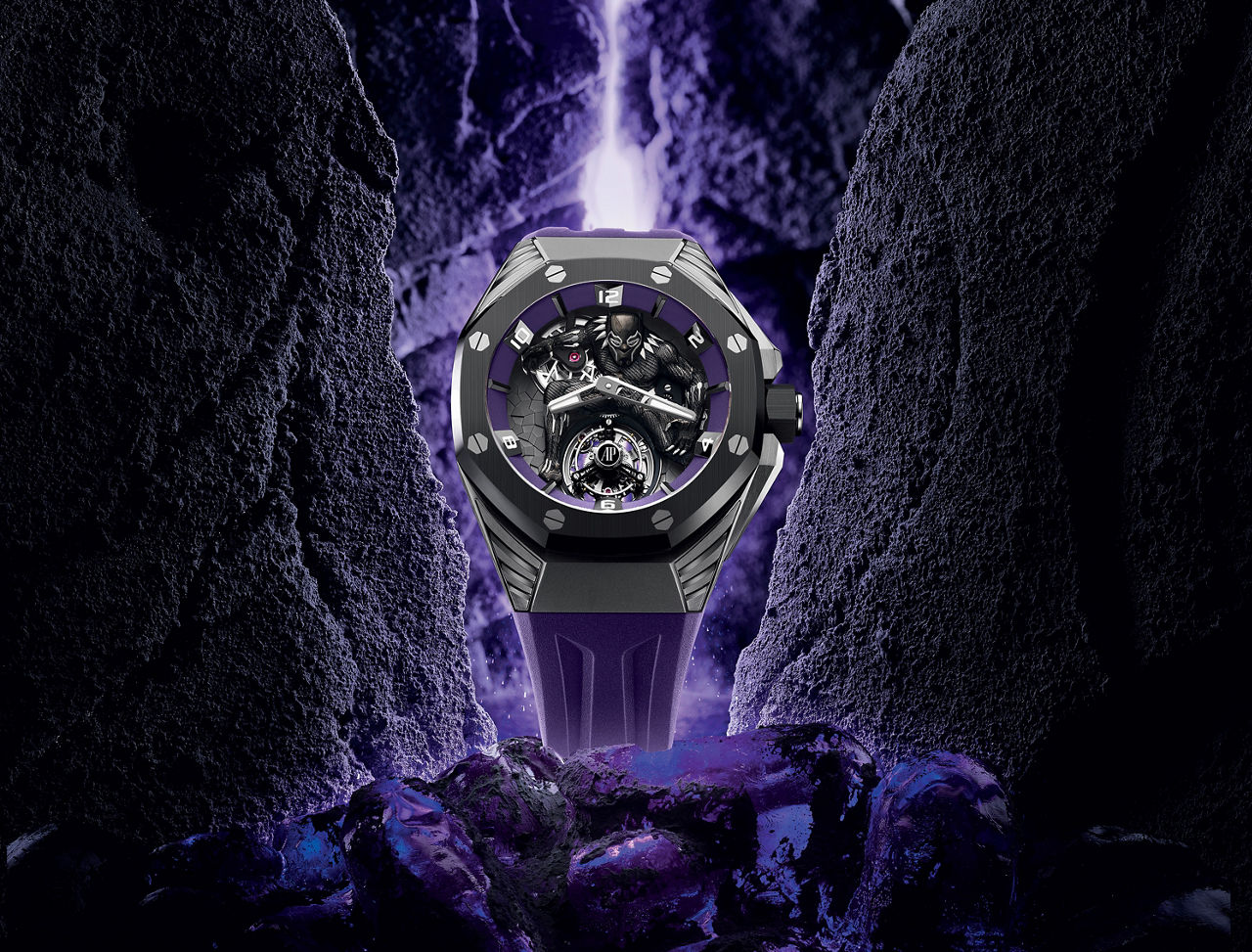 ロイヤル オーク コンセプト ブラックパンサー フライングトゥールビヨンのスティール写真