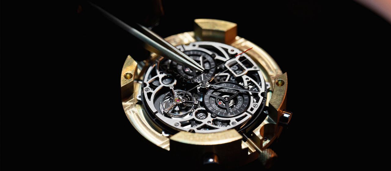 Savoir faire shoot of the Code 11.59 by Audemars Piguet Universelle watch.