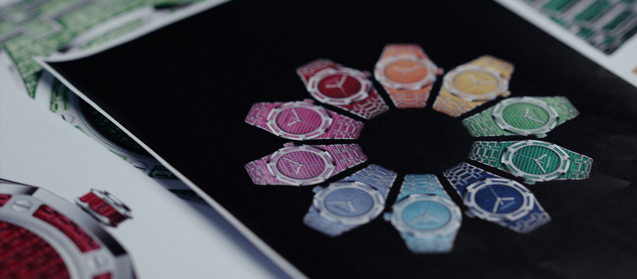 Photos papier de la collection Royal Oak Automatique Rainbow.