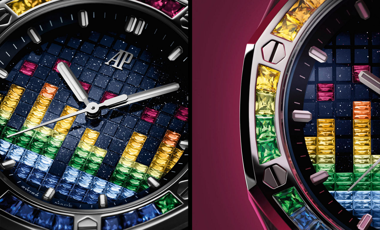 Vista de cerca de una esfera Royal Oak Offshore Edición Musical