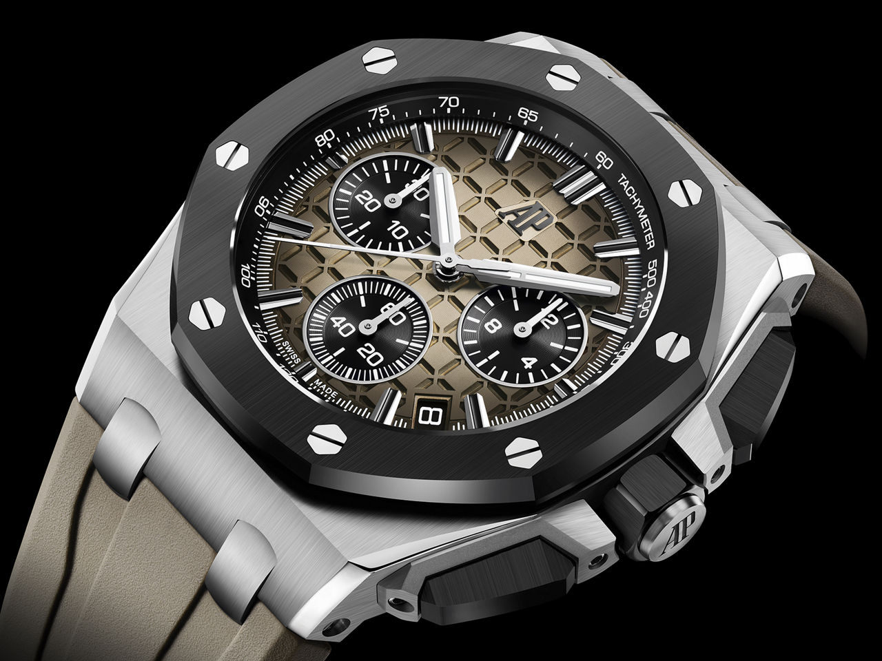 Nahaufnahme einer Royal Oak Offshore Chronograph Automatik.