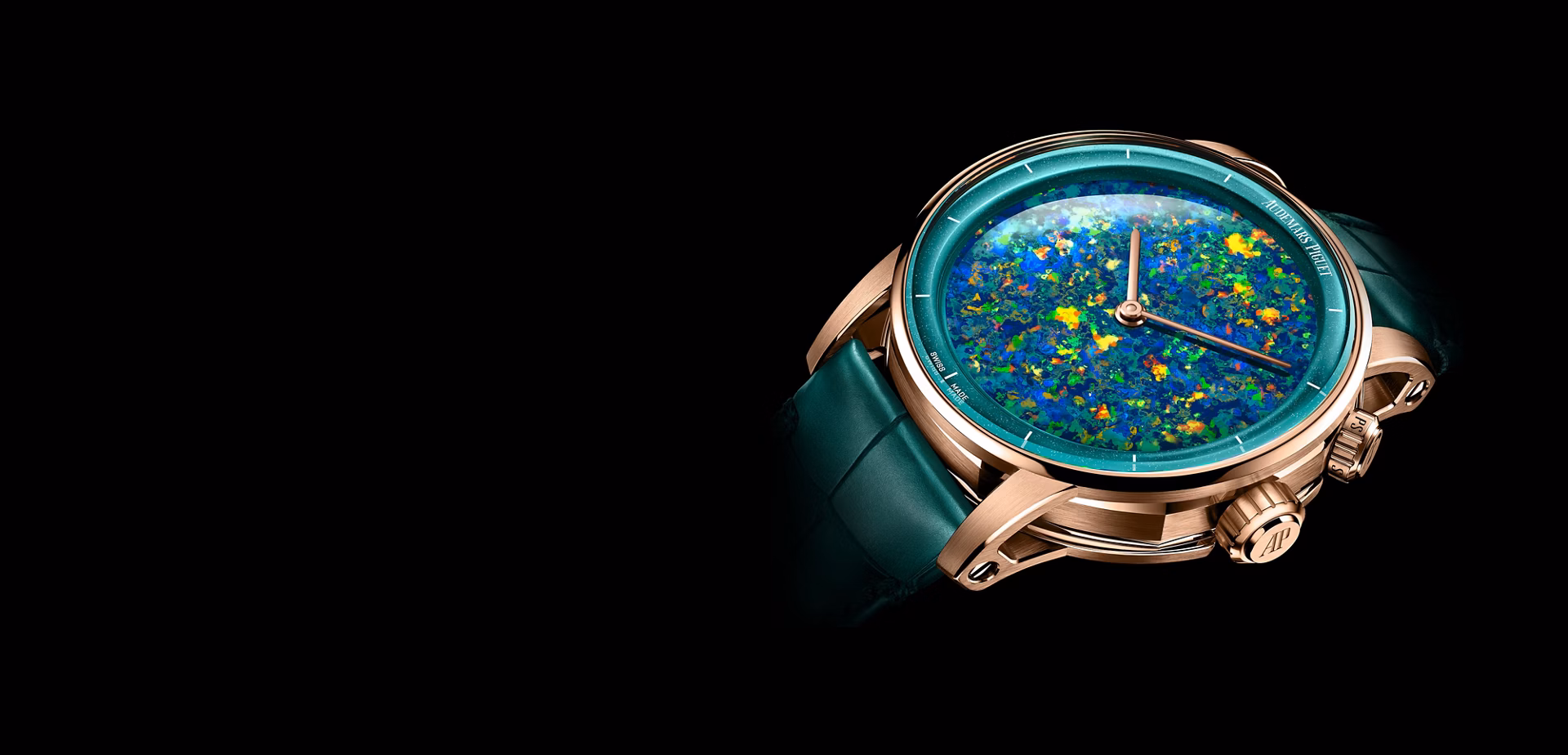 Close up of a Code 11.59 by Audemars Piguet watch.