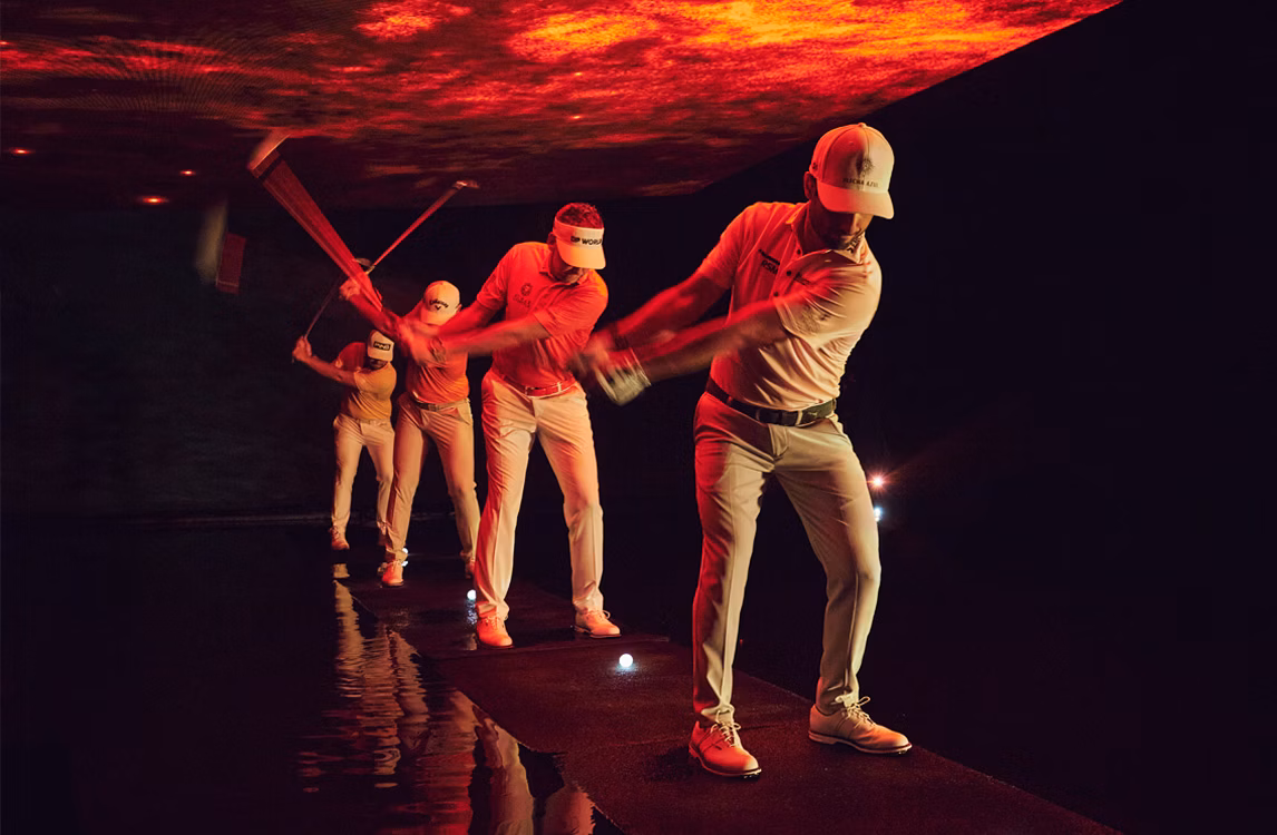Backstage view of a video shoot with the Audemars Piguet Golf Brand Ambassadors.