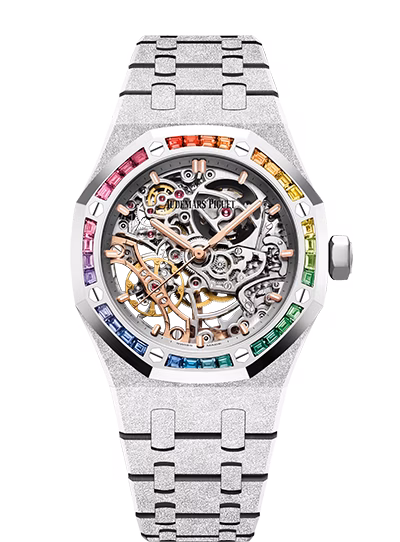 Royal Oak Frosted Gold Double Balance Wheel Openworked 15468BC.YG.1259BC.01-B — 37mm, 18-carat white gold