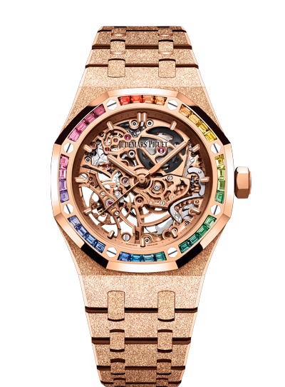 Royal Oak Frosted Gold Double Balance Wheel Openworked 15468OR.YG.1259OR.01-B — 37mm, 18-carat pink gold