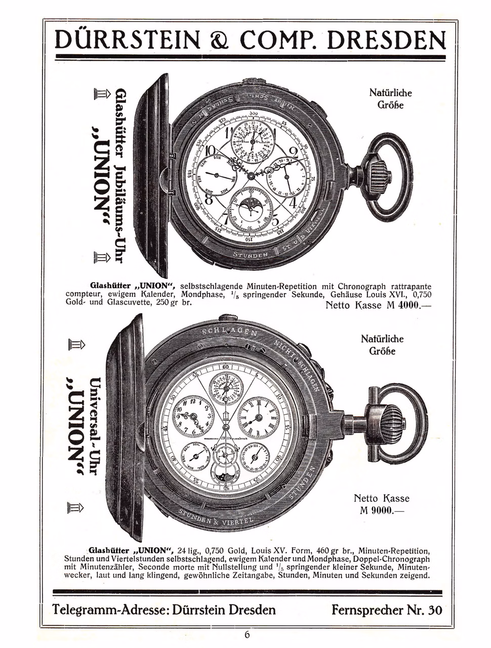 Archivio pubblicitario dell’orologio da tasca Universelle.