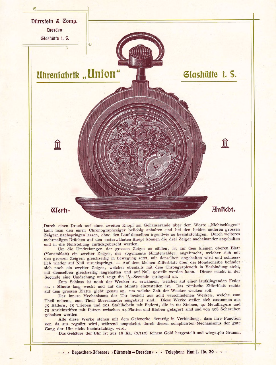 Archivio pubblicitario dell’orologio da tasca Universelle.