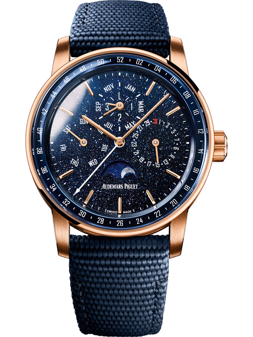 万年历腕表腕表的正立图