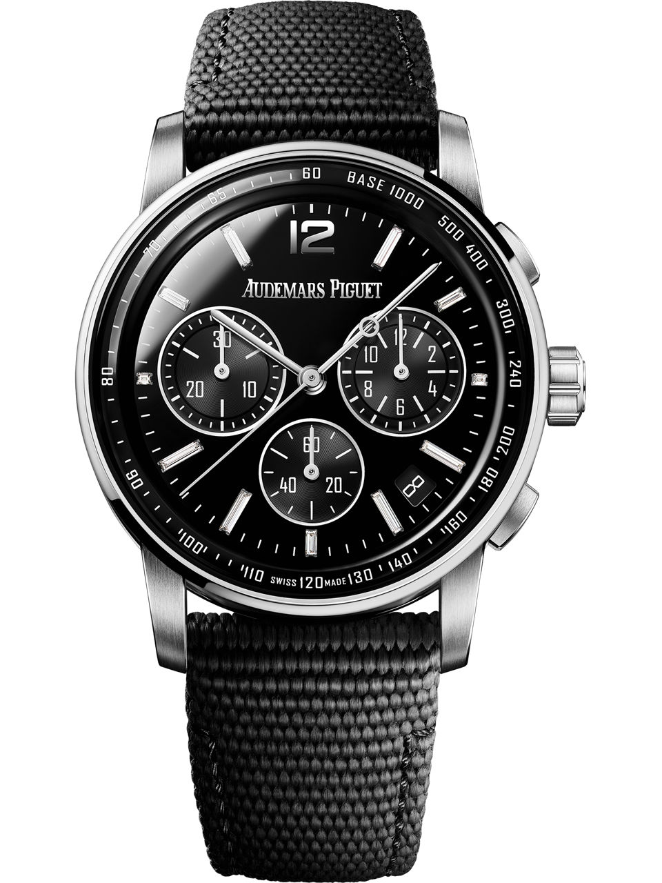 Close-up of the watch case