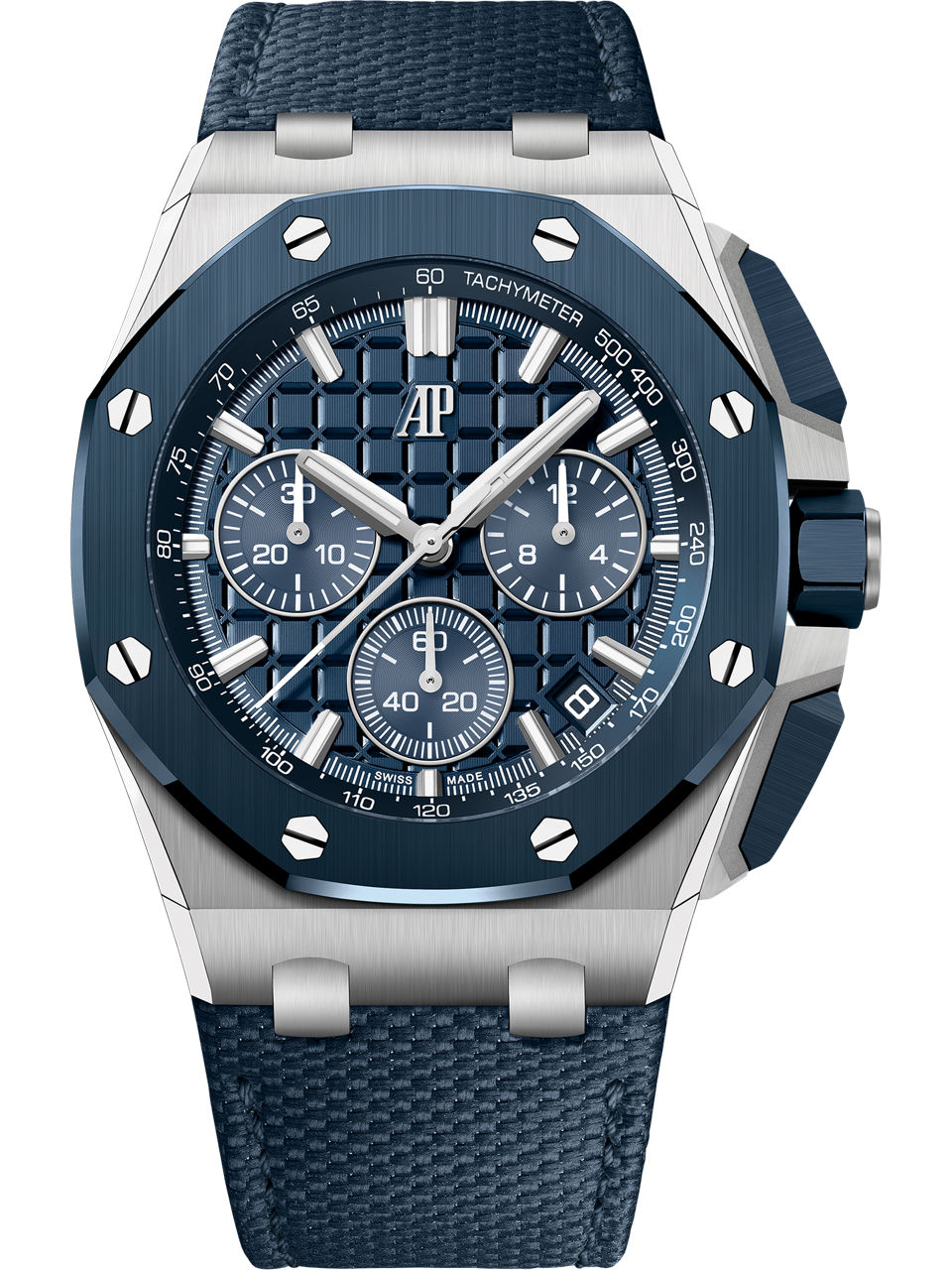 Close-up of the watch case