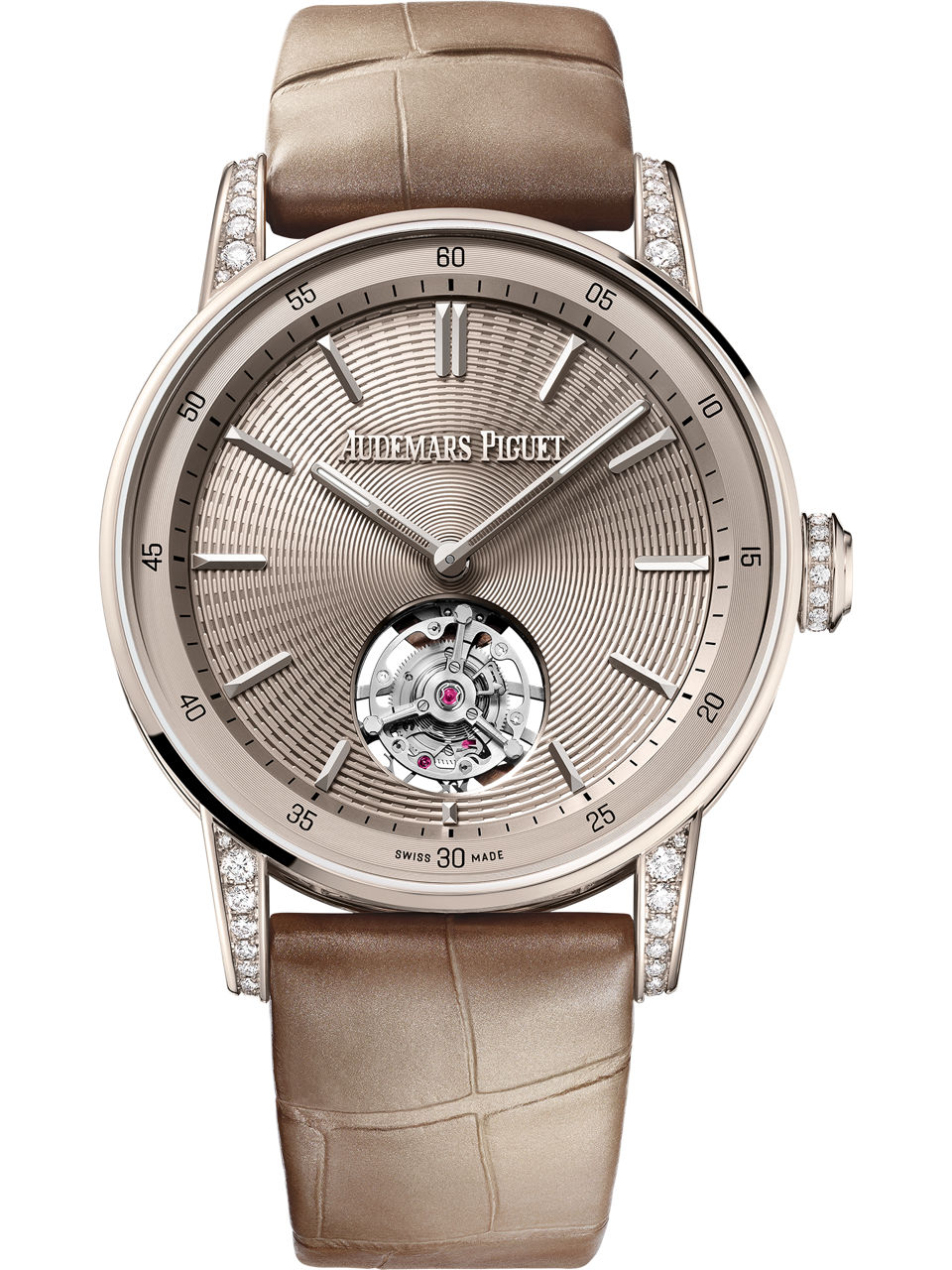 Close-up of the watch case