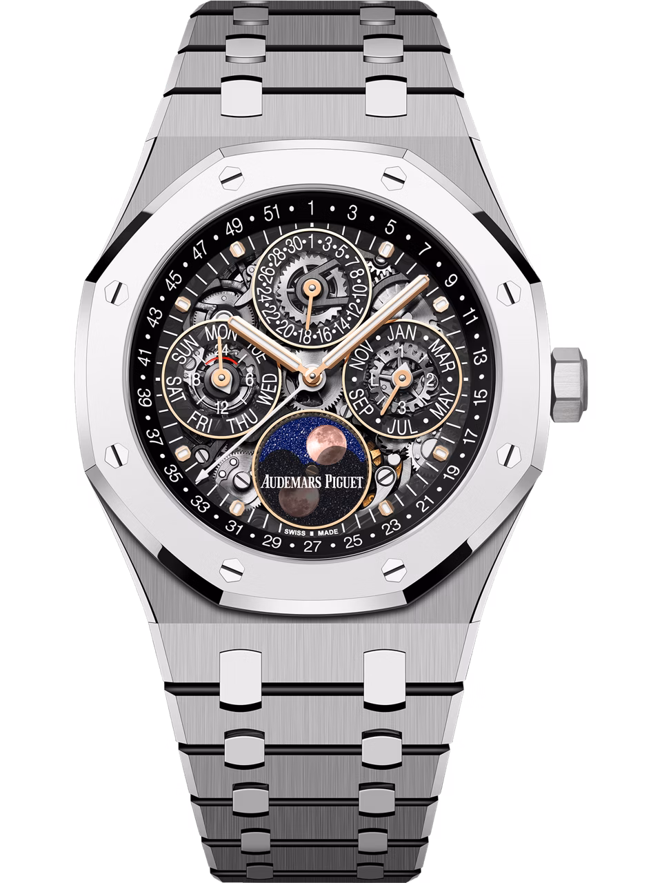 Часы Автоматические с Вечным календарем в вертикальном расположении