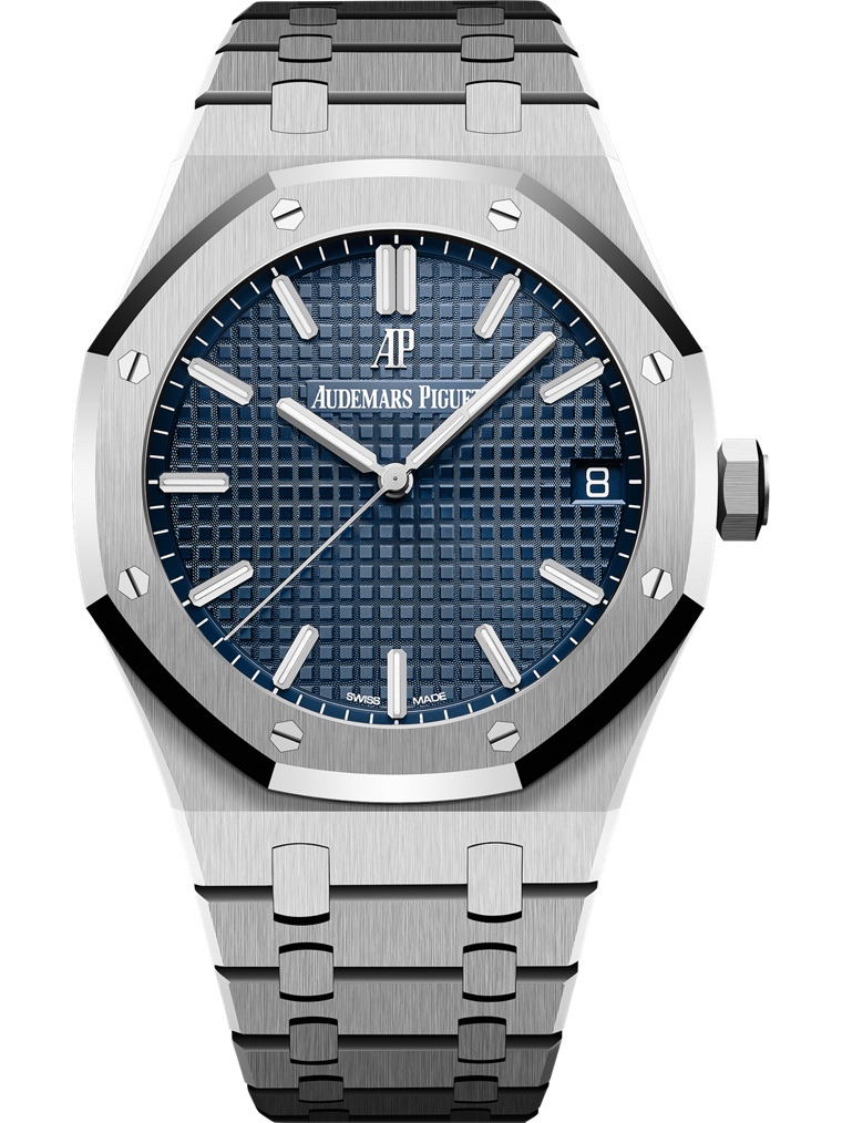 Representative Audemars Piguet Royal Oak Selfwinding 15500ST with blue dial and steel bracelet