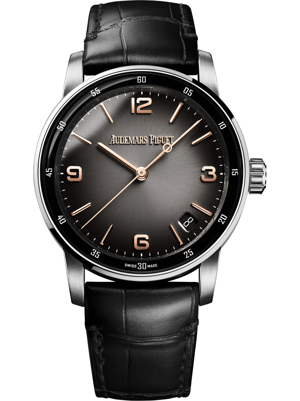 Close-up of the watch case