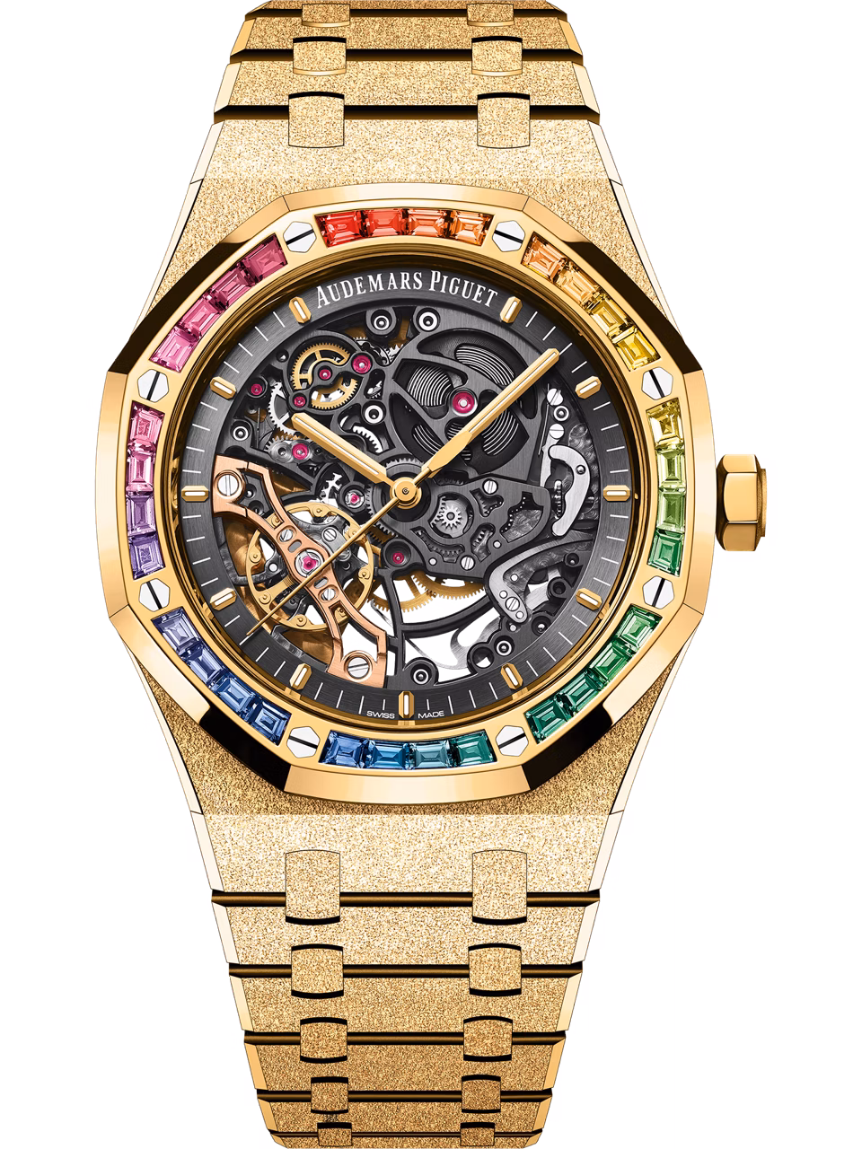 ウォッチの正面イメージ フロステッドゴールド ダブルバランスホイール オープンワーク